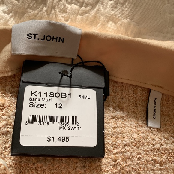 ST.JOHN BOUCLE SLUB STRETCH KNIT DRESS 👗 size 12  Brand new with tags 🏷️ - Picture 6 of 14